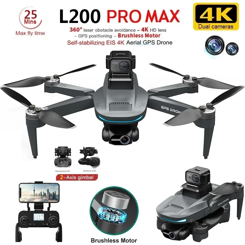 L200 PRO MAX Drone 4K 2-Axis P - Drone Gps Module recension och pris