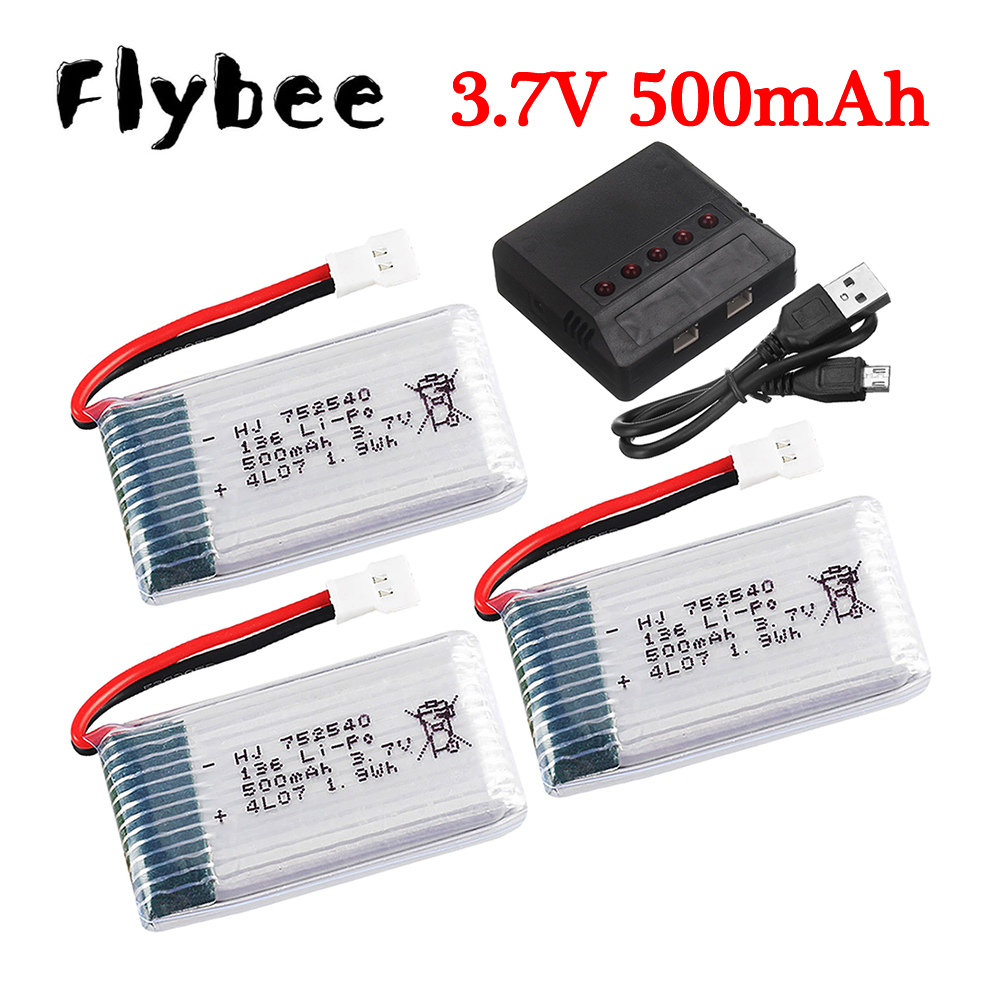 3.7V 500mAh 752540 Lipo Batter - Drone Charger recension och pris