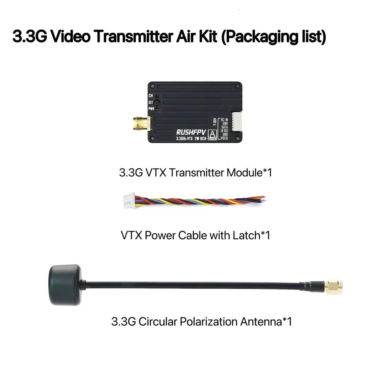 RUSHFPV 3.3G 2W VTX Transmitte - Drone Transmitter recension och pris