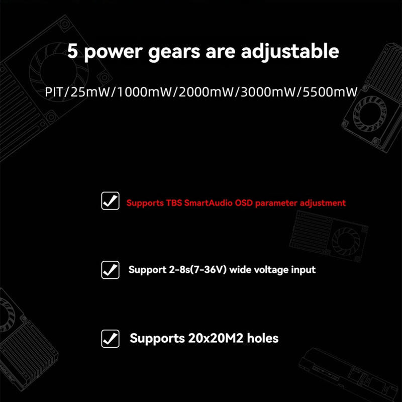 5.8G 5.5W VTX 64CH High Power  - Drone Transmitter recension och pris
